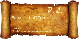 Pacz Liliána névjegykártya